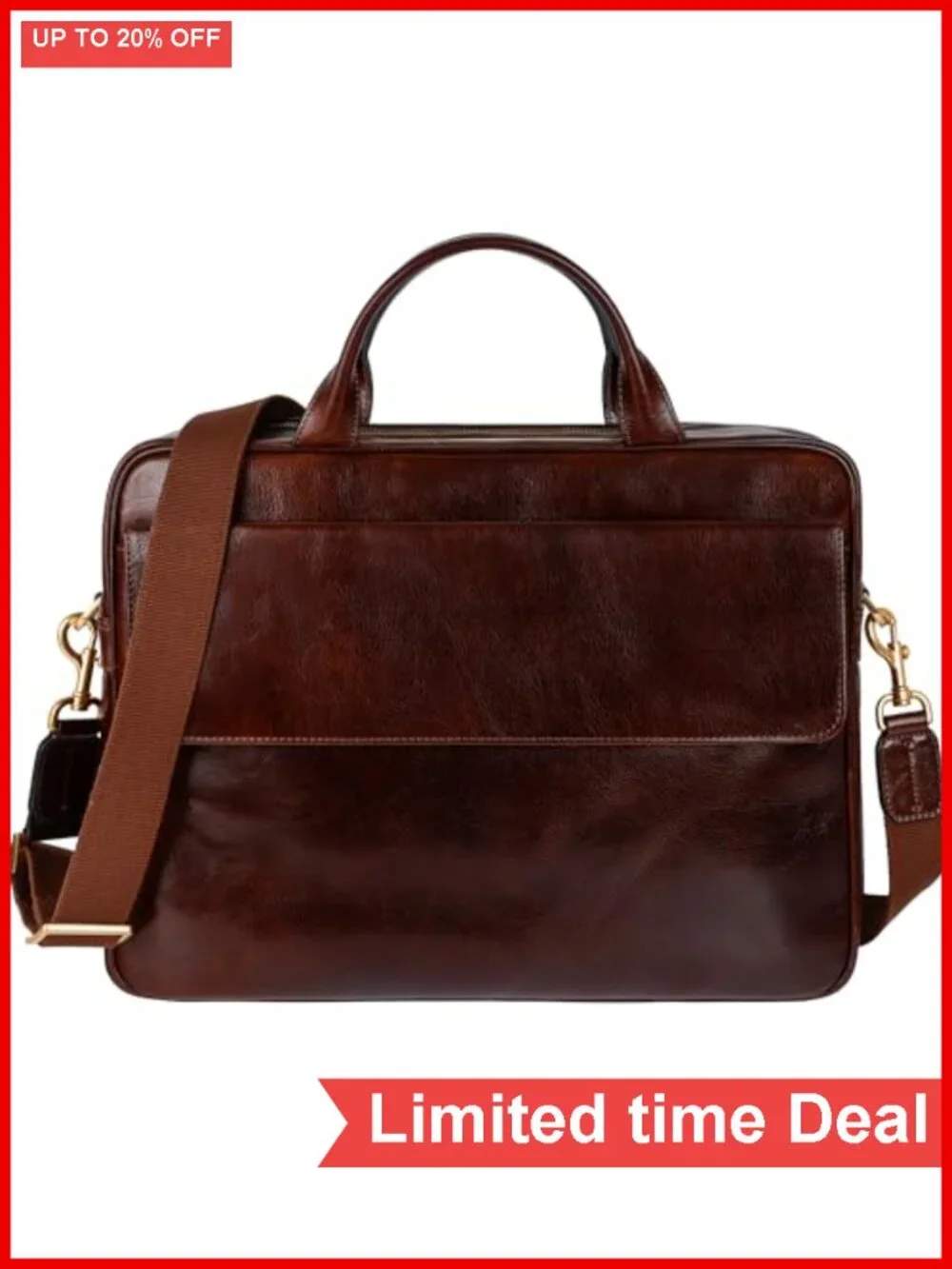 Italian Handmade Leather Briefcase Laptop Bag 15